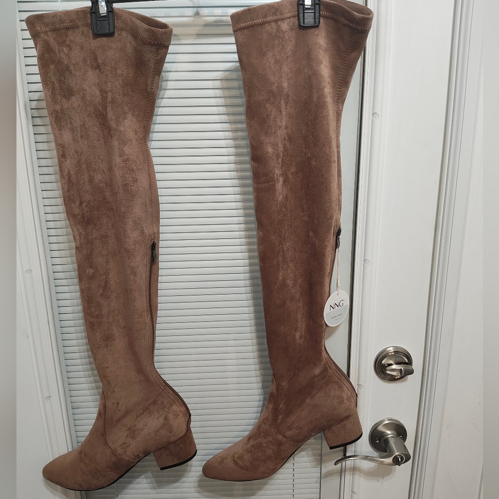 N.N.G. knee boots thigh high size European 43/ US 10.5 beige color